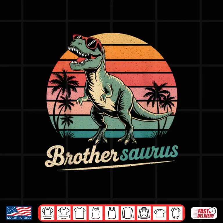 Design Brother Saurus Shirt Boys Men Dinosaur T rex Family Matching Shirt