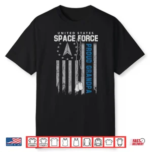 Proud Us Space Force Grandpa Flag Usa Family Matching Shirt