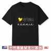 Softball Nannie Softball Heart Family Matching Shirt