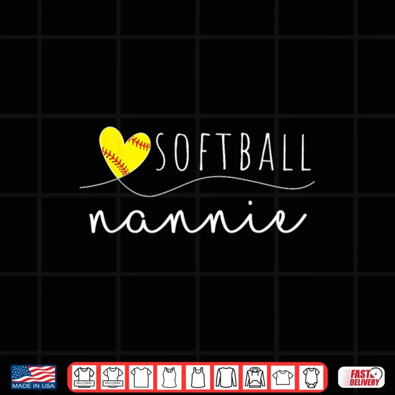 Design Softball Nannie Softball Heart Family Matching Shirt