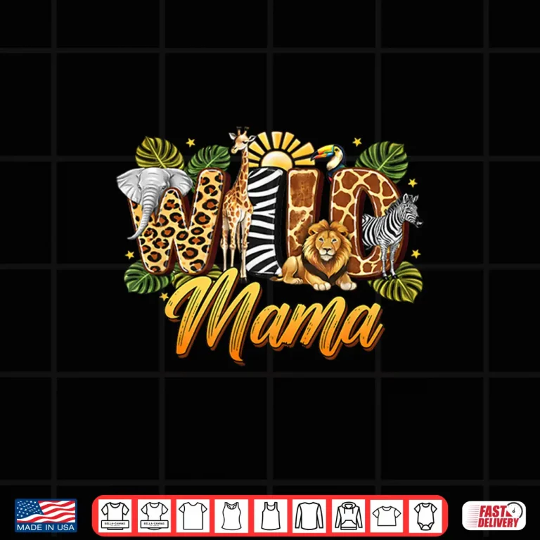 Design Wild Mama Safari Animals Birthday Born Two be Wild B Day Shirt