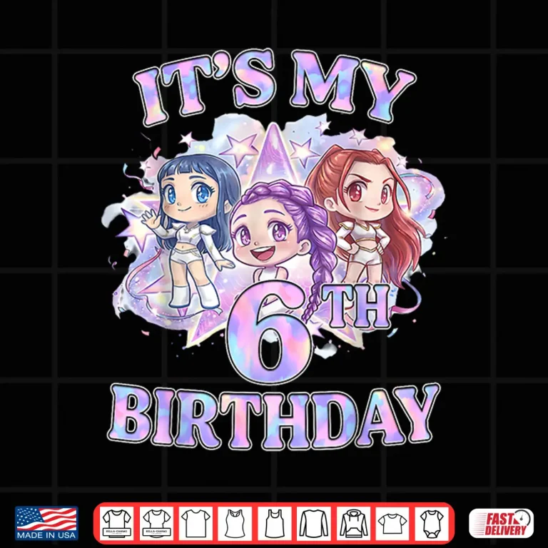 Design 6 Years Old Birthday K pop Kids 6th Bday Girls K pop Shirt