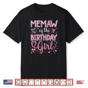 Memaw Of The Birthday Girl Matching Pink Coquette Bow Shirt