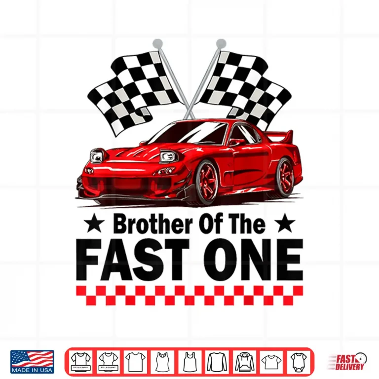 Design Brother of The Fast One Car Racing 1St Birthday Shirt
