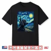 Elegant Poodle Van Gogh Starry Night Graphic Shirt