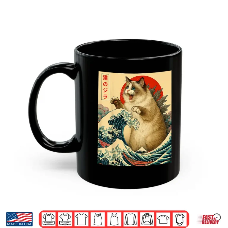 Catzilla Ragdoll Cat Japanese Art Funny Gifts Men Women Kid Shirt 3 Mug Catzilla Ragdoll Cat Japanese Art Funny Gifts Men Women Kid Shirt