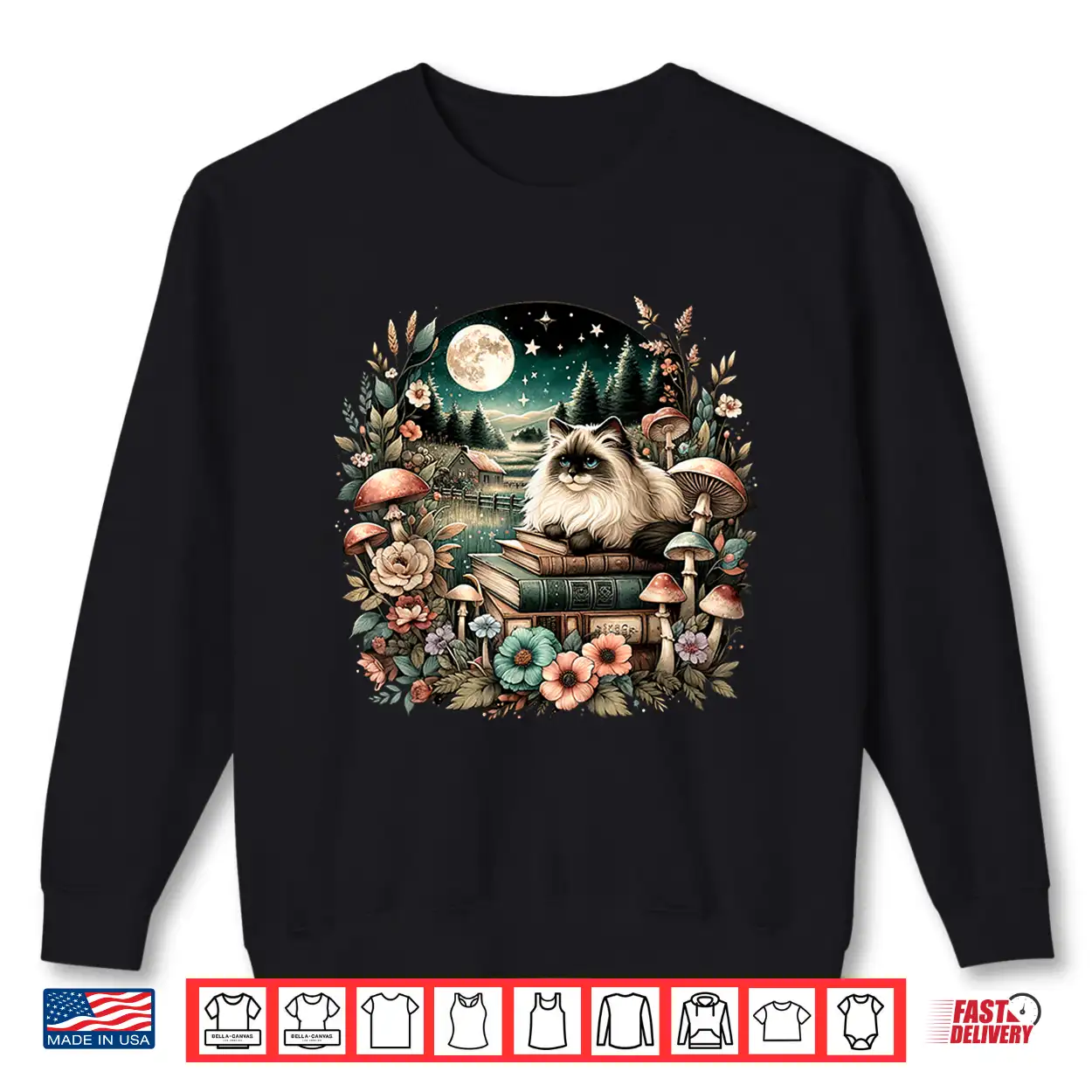 Floral Womens Cottagecore Ragdoll Cat Lover Shirt