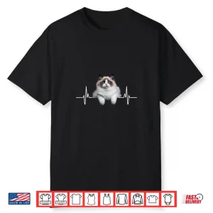 Heartbeat Ragdoll Cat Woman Girl Cat Lover Shirt