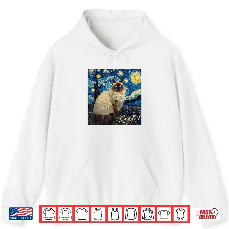 Hoodie Ragdoll Cat Lover Drawing Art Cat Owner Shirt