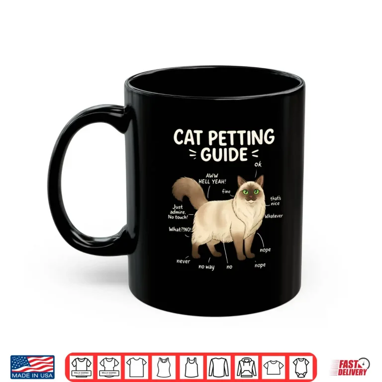 Mug Ragdoll Cat Petting Guide Funny Cat Lover Shirt