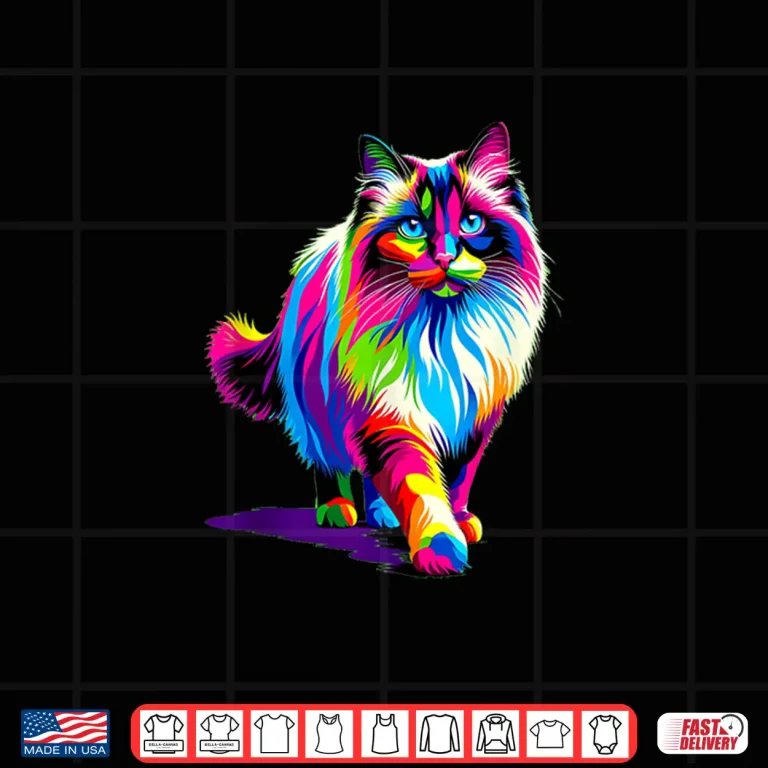 Design Colorful Pop Art Ragdoll Cat Ragdolls Puppy Cats Shirt