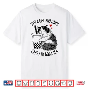Just A Girl Who Loves Cats And Boba Tea Ragdoll Cat Lover Shirt