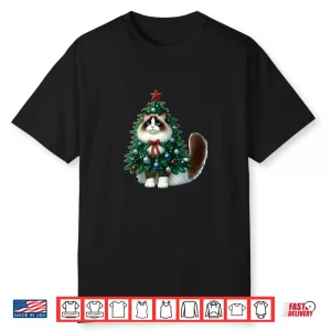 Ragdoll Cat Christmas Tree Costume Shirt