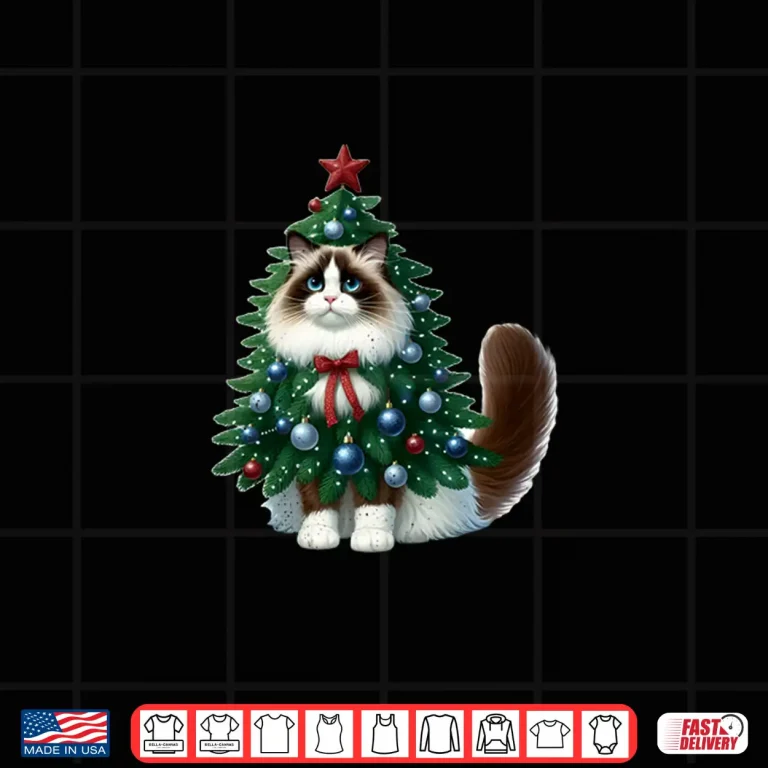 Design Ragdoll Cat Christmas Tree Costume Shirt