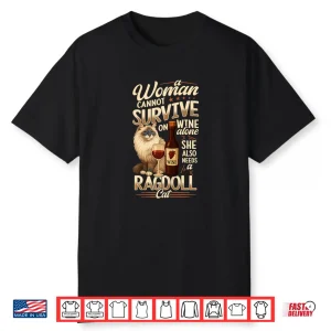 Ragdoll Cat Lover Ragdoll & Wine Cat Owner Shirt
