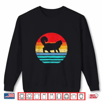 Sweatshirt Ragdoll Cat Shirt Cat Person Gift Retro Sunset Vintage Cat Shirt