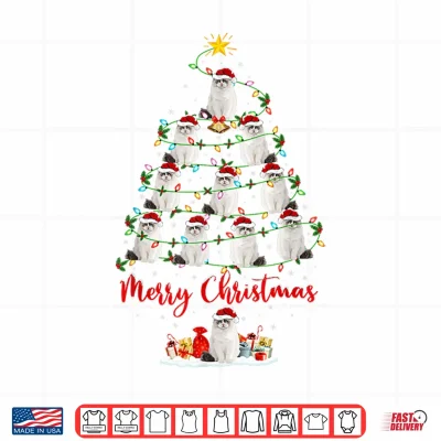 Design Ragdoll Cat Xmas Lighting Santa Ragdoll Cat Christmas Tree Shirt