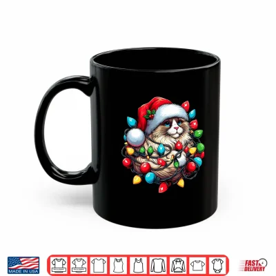 Mug Ragdoll Cat Christmas Hat Xmas Shirt