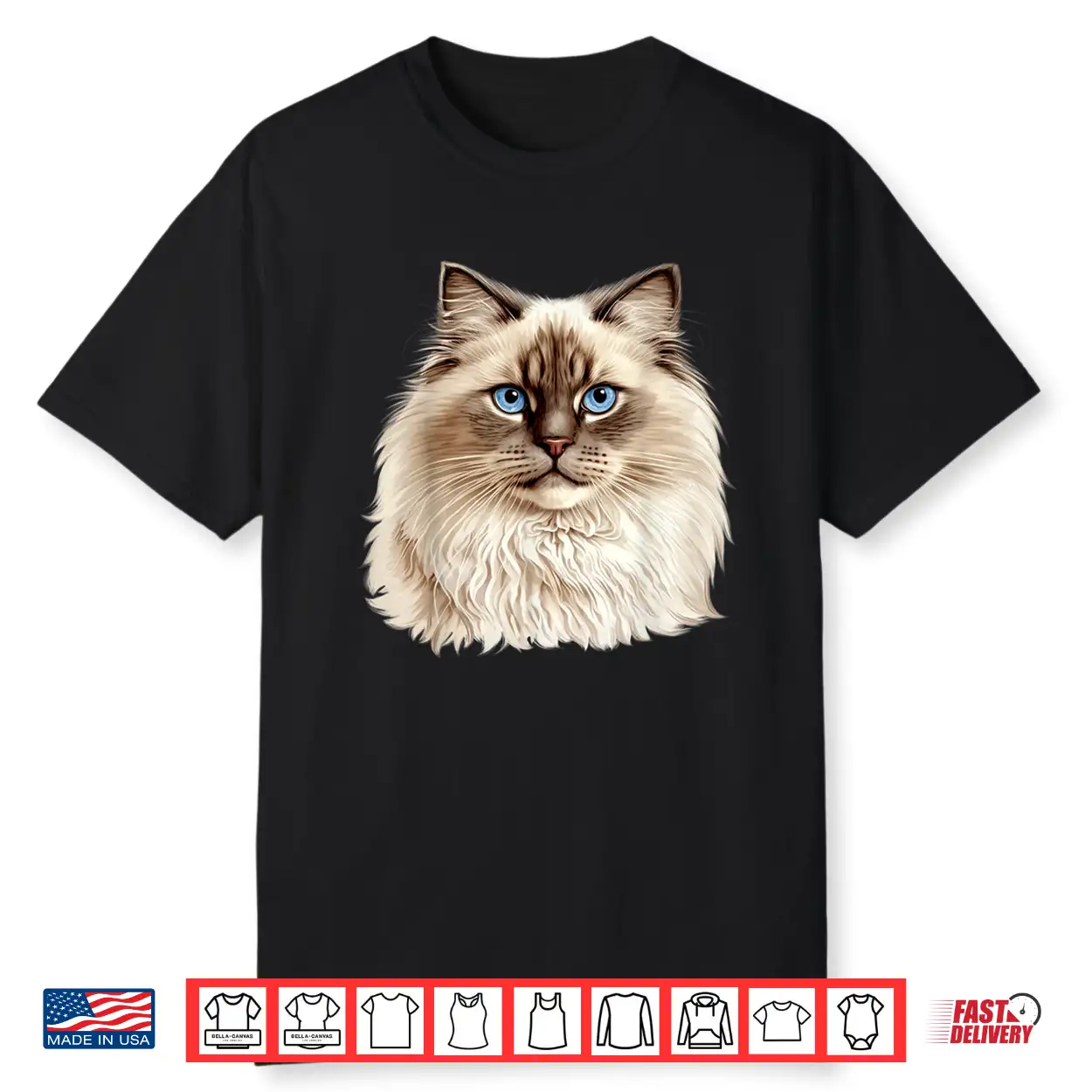 Ragdoll Cat Portrait Ragdoll Cat Head Ragdoll Cat Face Shirt
