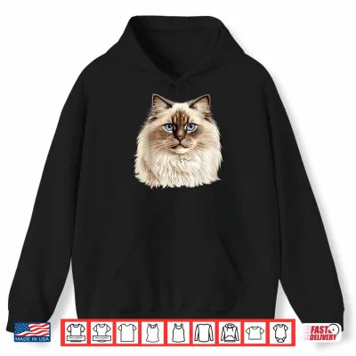 Hoodie Ragdoll Cat Portrait Ragdoll Cat Head Ragdoll Cat Face Shirt