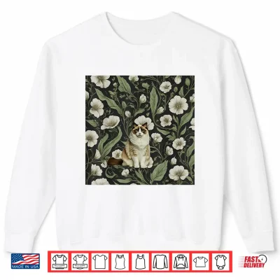 Sweatshirt Ragdoll Cat White Vintage Flower Summer Shirt