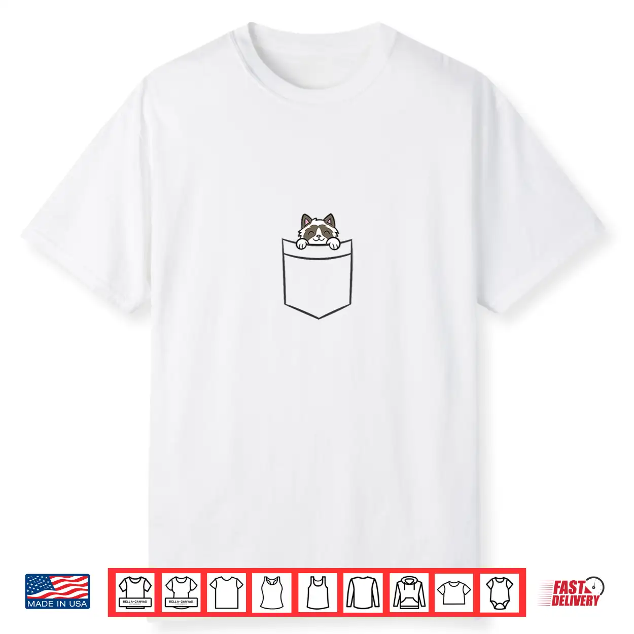 Cat In The Pocket Cute Ragdoll Cat Shirt