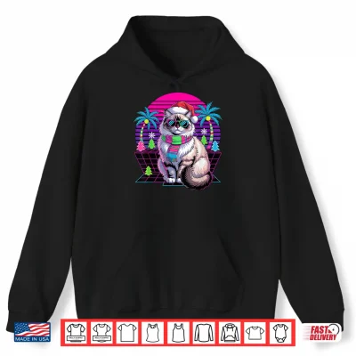 Hoodie Christmas Synthwave Ragdoll Cat Sunglasses Ragdolls Shirt