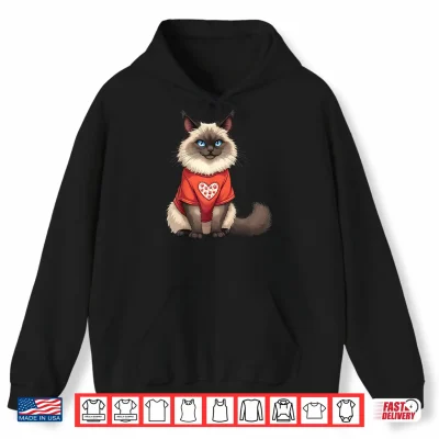 Hoodie Cute Ragdoll Cat Heart Paw for A Cat Owner Shirt