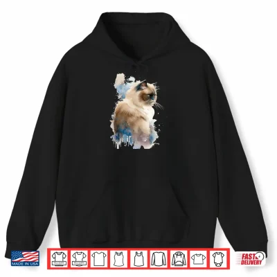 Hoodie Himalayan Ragdoll Tshirts for Women Birman Cat Mom Shirt