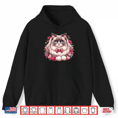Hoodie Ragdoll Cat Lover Valentines Day Ragdoll Cat Shirt