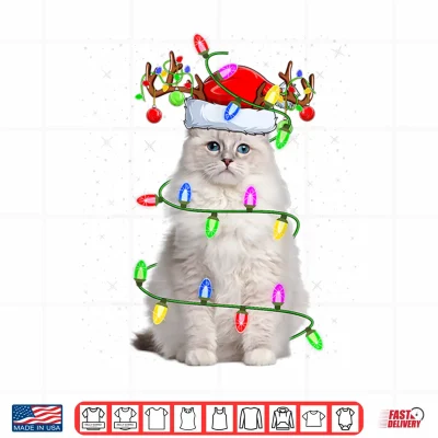 Design Ragdoll Cat Lover Xmas Lighting Santa Ragdoll Cat Christmas Shirt