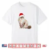 Ragdoll Cat Wrapped In Christmas Lights And Santa Hat Shirt