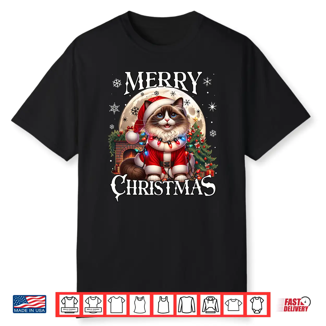 Ragdoll Cat Xmas Outfit Santa Ragdoll Cat Shirt