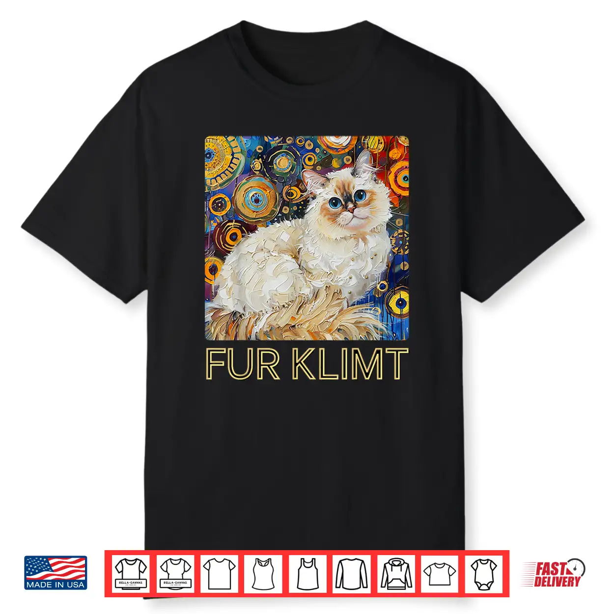 Cat In Klimt Painting Cat Lover Ragdoll Cat Artist Shirt