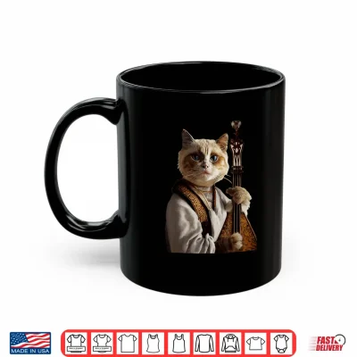Mug Antropomorphic Ragdoll Cat Wearing Medieval Play Lute Field Shirt