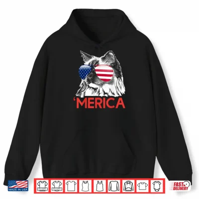 Hoodie Merica Ragdoll American Flag 4th of July Shirt