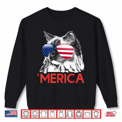 Sweatshirt Merica Ragdoll American Flag 4th of July Shirt