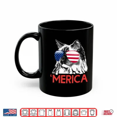 Mug Merica Ragdoll American Flag 4th of July Shirt