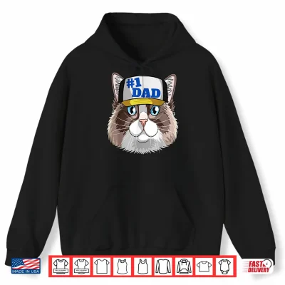 Hoodie Ragdoll Cat 1 Dad Fathers Day Decor Men Women Kids Shirt