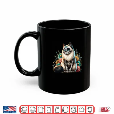 Mug Ragdoll Cat Dia De Los Muertos Ragdoll Cat Halloween Shirt