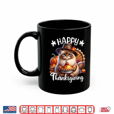Mug Ragdoll Cat Happy Thanksgiving Ragdoll Cat Shirt