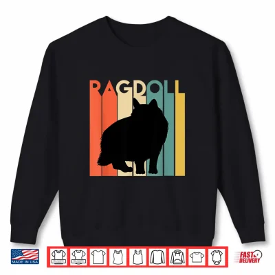 Sweatshirt Retro Ragdoll Cat Silhouette Vintage Feline Cat Lover Gift Shirt