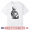 Skeleton Hugging Cat Halloween Vintage Funny Ragdoll Cat Dad Shirt