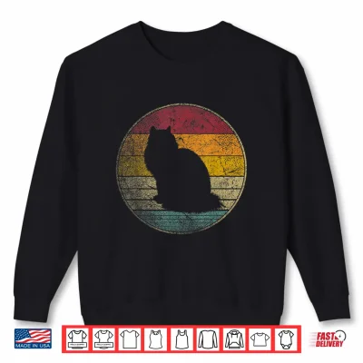 Sweatshirt Cat Shirt Ragdoll Pet Vintage Distressed Retro Silhouette Shirt