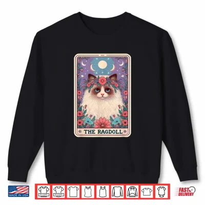 Sweatshirt Funny Cat Tarot Card The Ragdoll For Kitten Lover Shirt