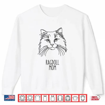 Sweatshirt Line Art Best Cat Mom Women Ragdoll Cat Shirt