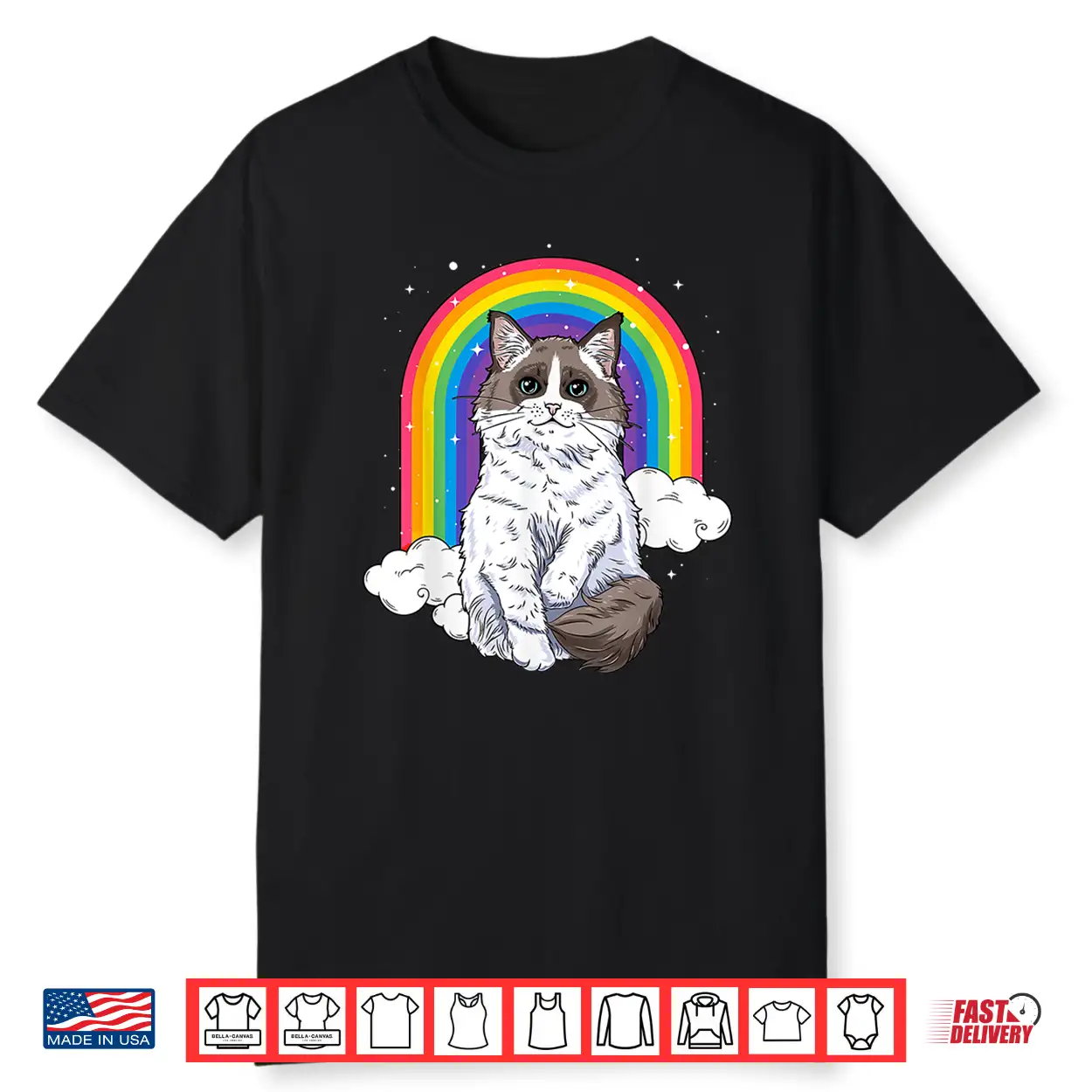 Ragdoll Cat Rainbow Galaxy Kitten Space Kitty Lover Gift Shirt