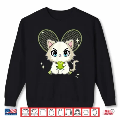 Sweatshirt Ragdoll Cat Playing Tennis Men Women Kids Shirt