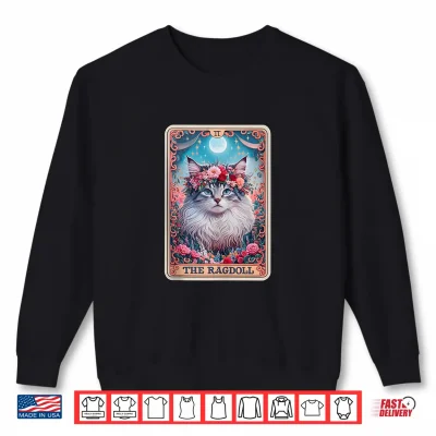 Sweatshirt Ragdoll Cat Tarot Card Childless Cat Lady Kitten Lover Gifts Shirt