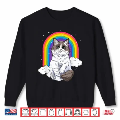 Sweatshirt Ragdoll Cat Rainbow Galaxy Kitten Space Kitty Lover Gift Shirt